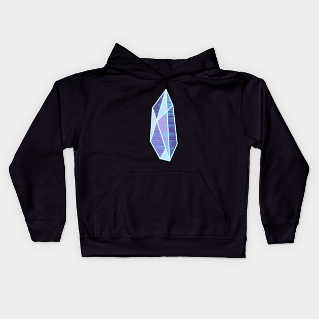 Neon Vaporwave Geometric Crystal Synthwave Style Wireframe Gem Kids Hoodie by ichewsyou